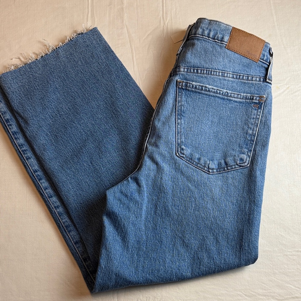 Madewell Wonen's Blue The Perfect Vintage Wide Leg Crop Jeans Size 29 NWT